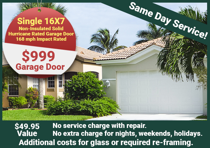 $999 Single 16X7 Non-Insulated Garage Door Offer